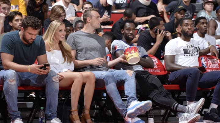 LAS VEGAS, NV - JULY 9: Sam Dekker and Patrick Beverley of the Los Angeles Clippers are seen at the game between the Los Angeles Clippers and the Utah Jazz during the 2017 Las Vegas Summer League on July 9, 2017 at the Cox Pavilion in Las Vegas, Nevada. NOTE TO USER: User expressly acknowledges and agrees that, by downloading and or using this Photograph, user is consenting to the terms and conditions of the Getty Images License Agreement. Mandatory Copyright Notice: Copyright 2017 NBAE (Photo by David Dow/NBAE via Getty Images)