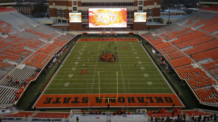 STILLWATER, OK - NOVEMBER 30: A view of Boone Pickens Stadium is seen from the roof before a game between the Oklahoma Sooners and the Oklahoma State Cowboys on November 30, 2019 in Stillwater, Oklahoma. OU won 34-16. (Photo by Brian Bahr/Getty Images)