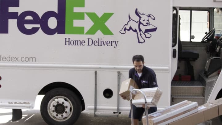 A FedEx delivery man. (Photo by: Jeffrey Greenberg/UIG via Getty Images)