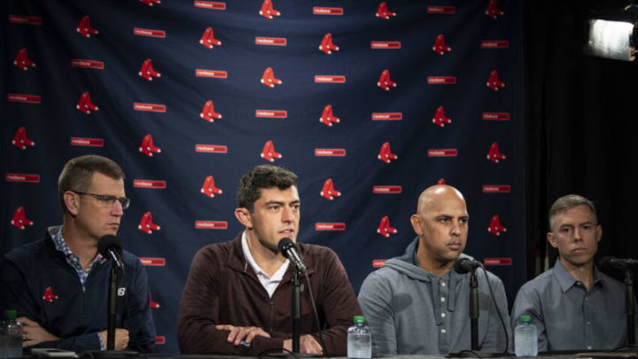President &CEO Sam Kennedy, Chief Baseball Officer Chaim Bloom, Manager Alex Cora, and General Manager Brian O'Halloran of the Boston Red Sox (Photo by Billie Weiss/Boston Red Sox/Getty Images)