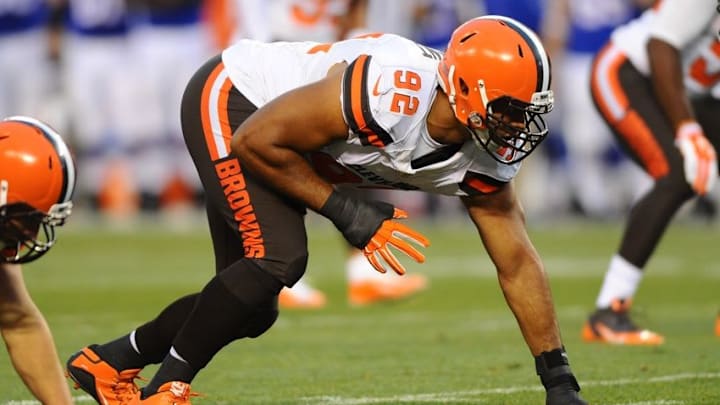 Aug 20, 2015; Cleveland, OH, USA; Cleveland Browns defensive end Desmond Bryant (92) at FirstEnergy Stadium. Mandatory Credit: Ken Blaze-USA TODAY Sports