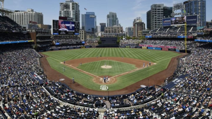 SAN DIEGO, CA - JUL 15: Overhead scenic view of the San Diego Padres during the game against the Chicago Cubs at PETCO Park on July 15, 2018 in San Diego, California. (Photo by Andy Hayt/San Diego Padres/Getty Images)