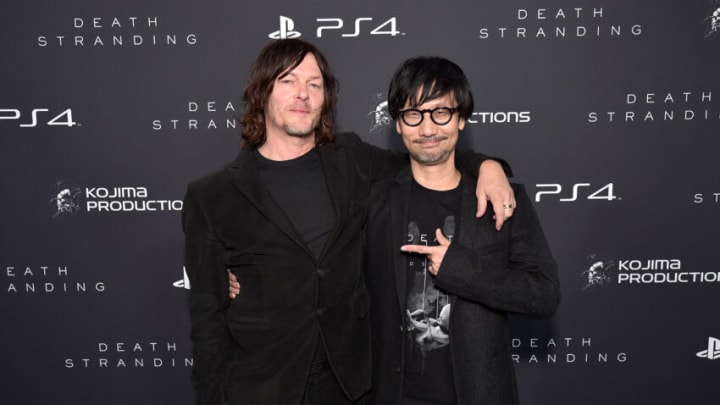 NEW YORK, NEW YORK - NOVEMBER 05: Norman Reedus and Hideo Kojima attend Fractured Worlds: The Art of DEATH STRANDING on November 05, 2019 in New York City. (Photo by Bryan Bedder/Getty Images for Sony Interactive Entertainment LLC)