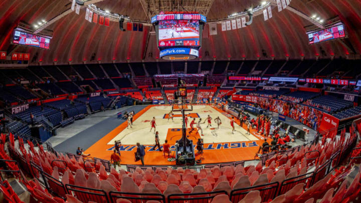 Jan 16, 2021; Champaign, Illinois, USA; A wide angle view is seen during the first half in a game between the Illinois Fighting Illini and the Ohio State Buckeyes at the State Farm Center. Mandatory Credit: Patrick Gorski-USA TODAY Sports