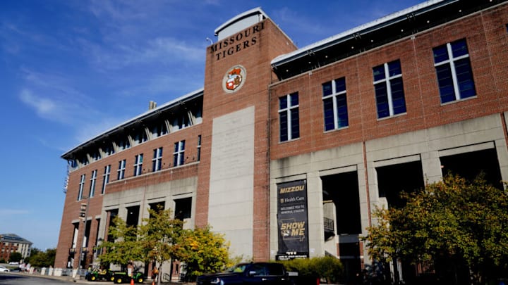 Sep 26, 2020; Columbia, Missouri, USA; A general view of the parking area in front of the stadium, normally full of tailgaters and fans before the game between the Missouri Tigers and Alabama Crimson Tide at Faurot Field at Memorial Stadium. Mandatory Credit: Denny Medley-USA TODAY Sports