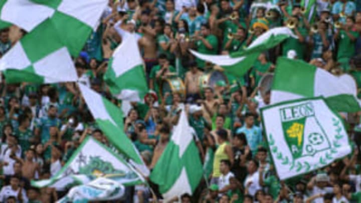 LEON, MEXICO – JULY 29: Fans of Leon during the second round match between Leon and Monterrey as part of the Torneo Apertura 2018 Liga MX at Leon Stadium on July 29, 2018 in Leon, Mexico. (Photo by Cesar Gomez/Jam Media/Getty Images)