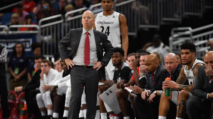 ORLANDO, FL - MARCH 11: Head coach Mick Cronin of the Cincinnati Bearcats in action during the final game of the 2018 AAC Basketball Championship against the Houston Cougars at Amway Center on March 11, 2018 in Orlando, Florida. (Photo by Mark Brown/Getty Images)