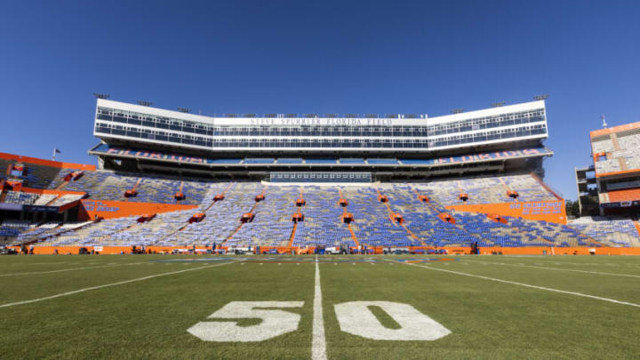 GAINESVILLE, FLORIDA - OCTOBER 08: A general view of Ben Hill Griffin Stadium before the start of a game between the Florida Gators and the Missouri Tigers on October 08, 2022 in Gainesville, Florida. (Photo by James Gilbert/Getty Images)