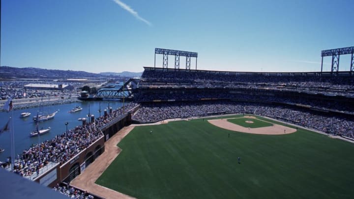 16 Jun 2001: A general view from the stadium during the game between the San Francisco Giants and the Oakland Athletics at Pac Bell Stadium in San Francisco, California. The Giants defeated the Athletics 2-1.Mandatory Credit: Tom Hauck /Allsport