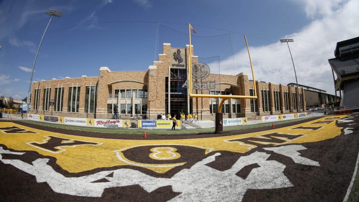 Sep 9, 2017; Laramie, WY, USA; A general view of the Mick and Susie McMurry High Altitude Performance Center at War Memorial Stadium before a game between Wyoming Cowboys and the Gardner Webb Bulldogs. Mandatory Credit: Troy Babbitt-USA TODAY Sports