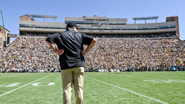 BOULDER, CO - SEPTEMBER 9: Head coach Matt Rhule of the Nebraska Cornhuskers looks on from the sideline in the fourth quarter against the Colorado Buffaloes at Folsom Field on September 9, 2023 in Boulder, Colorado. (Photo by Dustin Bradford/Getty Images)