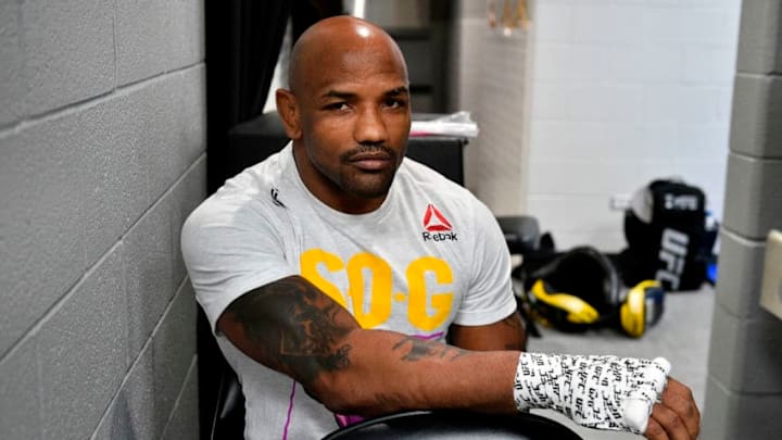 CHICAGO, ILLINOIS - JUNE 09: Yoel Romero of Cuba rests backstage during the UFC 225 event at the United Center on June 9, 2018 in Chicago, Illinois. (Photo by Mike Roach/Zuffa LLC/Zuffa LLC via Getty Images)