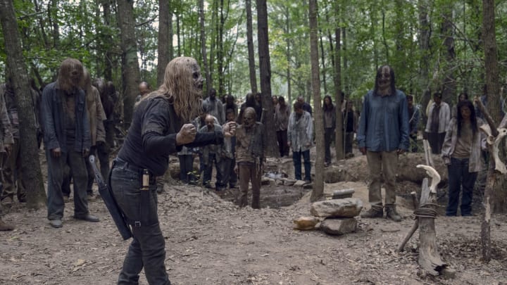 Samantha Morton as Alpha – The Walking Dead _ Season 9, Episode 12 – Photo Credit: Gene Page/AMC