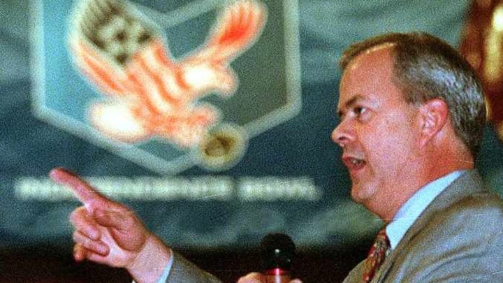 David Cutcliffe speaks during Ole Miss’ 1999 trip to the Independence Bowl. Now the head coach of Duke, Cutcliffe will attempt to win his fourth I-Bowl on Thursday.Davidcutcliffeibowl