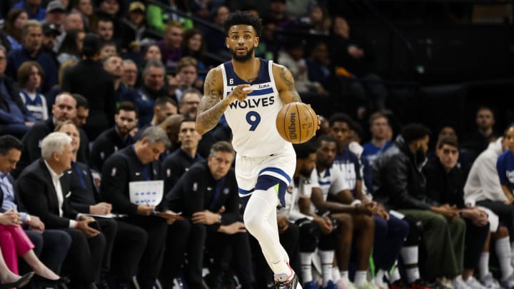 Nickeil Alexander-Walker of the Minnesota Timberwolves dribbles the ball. (Photo by David Berding/Getty Images)