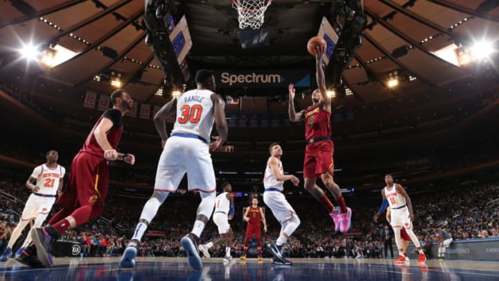 NEW YORK, NY - NOVEMBER 10: Collin Sexton #2 of the Cleveland Cavaliers shoots the ball against the New York Knicks on November 10, 2019 at Madison Square Garden in New York City, New York. NOTE TO USER: User expressly acknowledges and agrees that, by downloading and or using this photograph, User is consenting to the terms and conditions of the Getty Images License Agreement. Mandatory Copyright Notice: Copyright 2019 NBAE (Photo by Nathaniel S. Butler/NBAE via Getty Images)