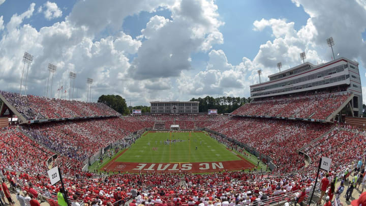 RALEIGH, NC – SEPTEMBER 01: General view of the game between the North Carolina State Wolfpack and the James Madison Dukes at Carter-Finley Stadium on September 1, 2018 in Raleigh, North Carolina. (Photo by Grant Halverson/Getty Images)