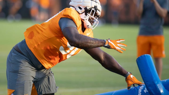 Tennessee defensive lineman Greg Emerson (90) at practice on Friday, August 9, 2019.Kns Vols Observations