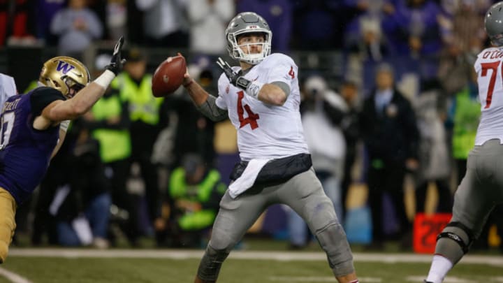 SEATTLE, WA - NOVEMBER 25: Quarterback Luke Falk (Photo by Otto Greule Jr/Getty Images)