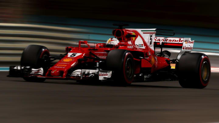 ABU DHABI, UNITED ARAB EMIRATES – NOVEMBER 26: Sebastian Vettel of Germany driving the (5) Scuderia Ferrari SF70H (Photo by Dan Istitene/Getty Images)