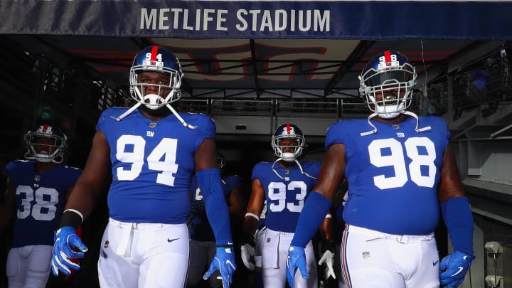 EAST RUTHERFORD, NJ – OCTOBER 22: Dalvin Tomlinson and Damon Harrison (Photo by Al Bello/Getty Images)