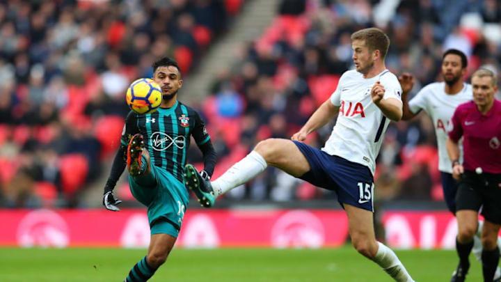 LONDON, ENGLAND – DECEMBER 26: Sofiane Boufal of Southampton and Eric Dier of Tottenham Hotspur during the Premier League match between Tottenham Hotspur and Southampton at Wembley Stadium on December 26, 2017 in London, England. (Photo by Catherine Ivill/Getty Images)