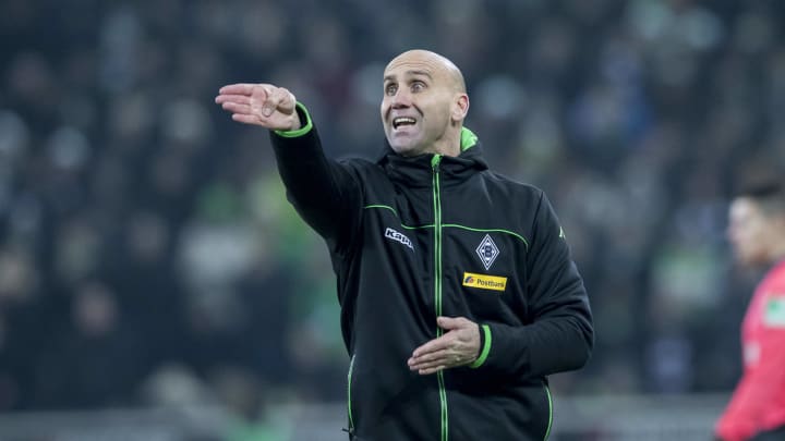 MOENCHENGLADBACH, GERMANY – DECEMBER 20: Head Coach Andre Schubert of Borussia Moenchengladbach during the Bundesliga match between Borussia Moenchengladbach and VfL Wolfsburg at Borussia-Park on December 20, 2016 in Moenchengladbach, Germany. (Photo by Christian Verheyen/Borussia Moenchengladbach via Getty Images)