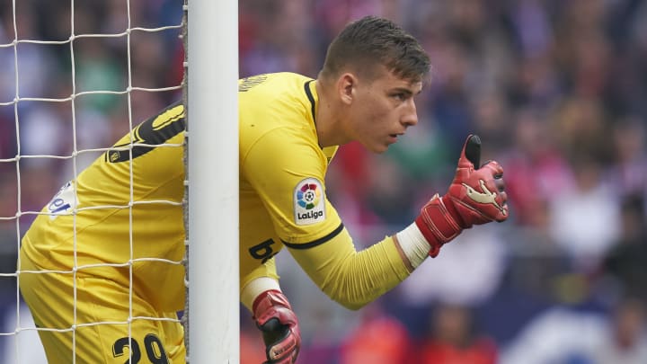 MADRID, SPAIN – MARCH 09: Andriy Lunin of CD Leganes in action during the La Liga match between Club Atletico de Madrid and CD Leganes at Wanda Metropolitano on March 09, 2019 in Madrid, Spain. (Photo by Quality Sport Images/Getty Images)