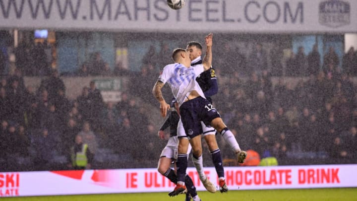 LONDON, ENGLAND - JANUARY 26: Lee Gregory of Millwall scores his team's first goal during the FA Cup Fourth Round match between Millwall and Everton at The Den on January 26, 2019 in London, United Kingdom. (Photo by Justin Setterfield/Getty Images)