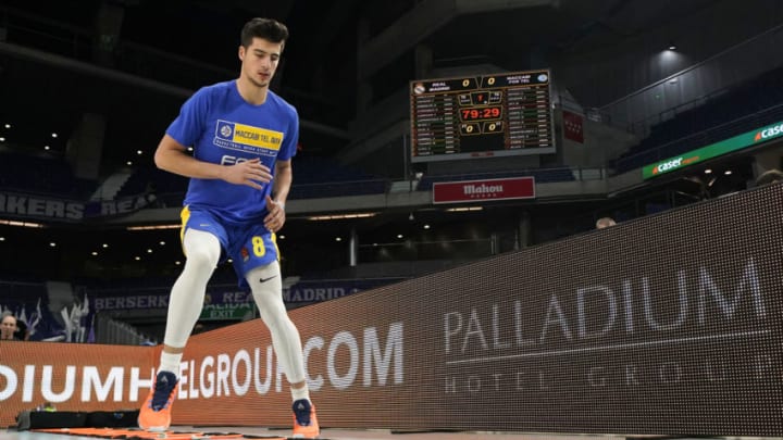 MADRID, SPAIN - OCTOBER 10: Deni Avdija of Maccabi Fox Tel Aviv in action warming out prior the game during the 2019/2020 Turkish Airlines EuroLeague Regular Season Round 2 match between Real Madrid v Maccabi Fox Tel Aviv at Wizink Center on October 10, 2019 in Madrid, Spain. (Photo by Diego Souto/Euroleague Basketball via Getty Images)