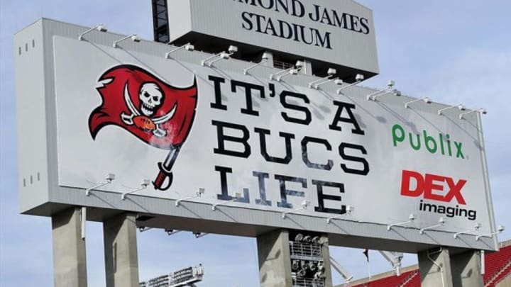 Oct 24, 2013; Tampa, FL, USA; A general view of Raymond James Stadium prior to a game between the Carolina Panthers and the Tampa Bay Buccaneers. Mandatory Credit: Steve Mitchell-USA TODAY Sports