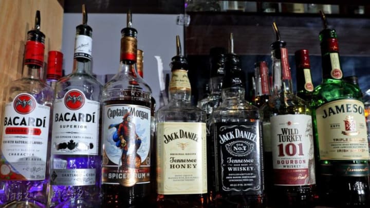 Bottles of alcohol at The Dive Bar of Columbus, a new bar on Sullivant Ave.Ceb Dive Bar Fs 6