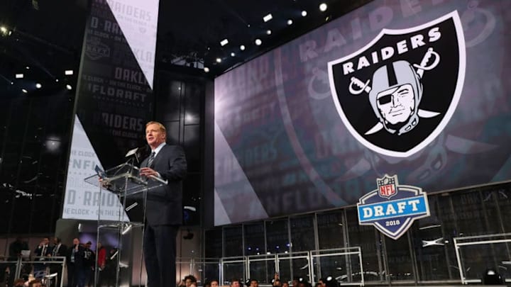 ARLINGTON, TX - APRIL 26: NFL Commissioner Roger Goodell speaks during the first round of the 2018 NFL Draft at AT&T Stadium on April 26, 2018 in Arlington, Texas. (Photo by Tom Pennington/Getty Images)