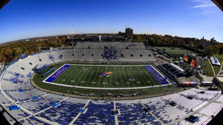LAWRENCE, KS - OCTOBER 27: A general view of Memorial Stadium before the game between the TCU Horned Frogs and the Kansas Jayhawks on October 27, 2018 in Lawrence, Kansas. (Photo by Brian Davidson/Getty Images)