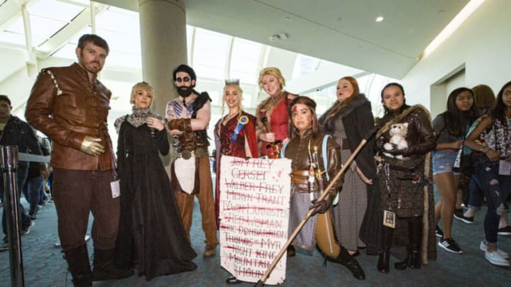 SAN DIEGO, CALIFORNIA - JULY 20: A group of "Game of Thrones" cosplayers pose at 2019 Comic-Con International on July 20, 2019 in San Diego, California. (Photo by Daniel Knighton/Getty Images)