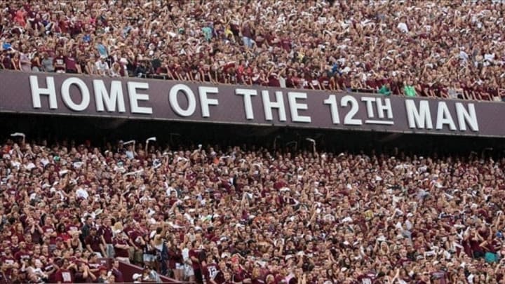 Sep 7, 2013; College Station, TX, USA; Fans cheer during the second quarter of a game between the Texas A