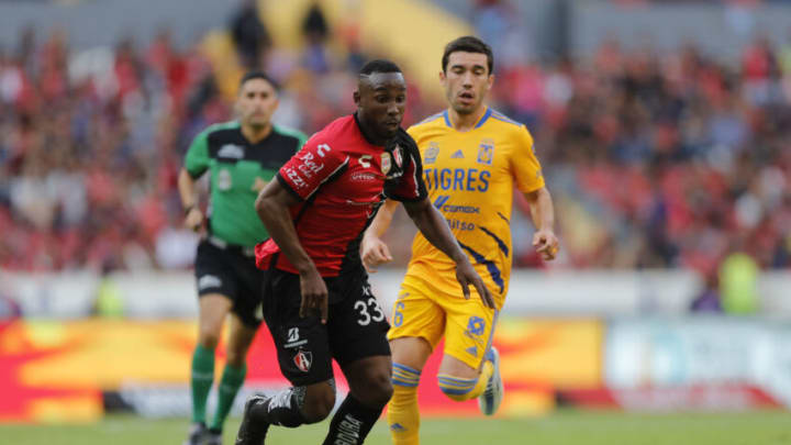 Julián Quiñones and Atlas played to a 1-1 draw against the Tigres on Matchday 17. The two meet again with a spot in the Liga MX Finals at stake. (Photo by Refugio Ruiz/Getty Images)