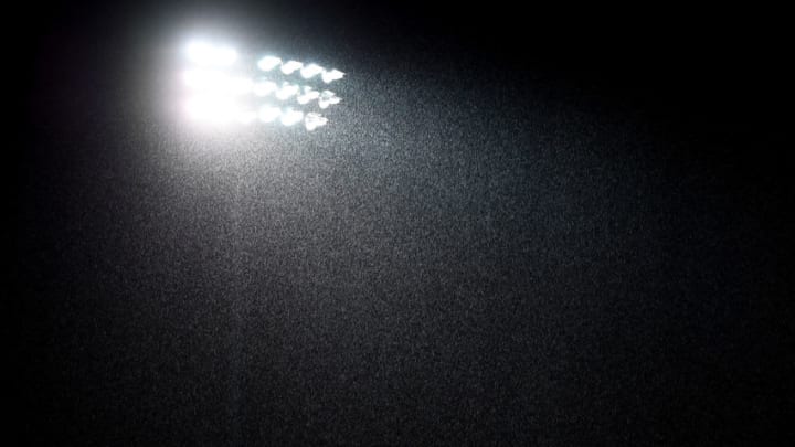BRISTOL, ENGLAND - MARCH 05: A general view of a floodlight in the rain during the Checkatrade Trophy Semi Final match between Bristol Rovers and Sunderland at Memorial Stadium on March 5, 2019 in Bristol, England. (Photo by Alex Davidson/Getty Images)***Local Caption***