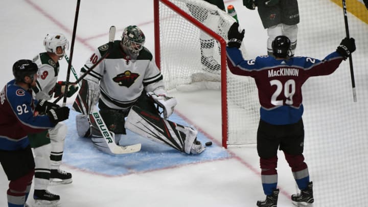 DENVER, CO - OCTOBER 4: Nathan MacKinnon #29 of the Colorado Avalanche makes the score 2-1 in the second period as the Colorado Avalanche take on the Minnesota Wild at the Pepsi Center in their opening game of the season October 4, 2018 in Denver, CO. (Photo by Joe Amon/The Denver Post via Getty Images)