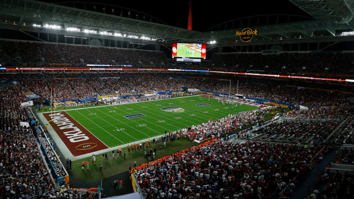 MIAMI, FL – DECEMBER 29: A general view of Hard Rock Stadium during the College Football Playoff Semifinal at the Capital One Orange Bowl between the Alabama Crimson Tide and the Oklahoma Sooners at Hard Rock Stadium on December 29, 2018 in Miami, Florida. (Photo by Michael Reaves/Getty Images)