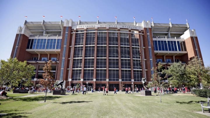 NORMAN, OK - OCTOBER 27: A general view of the east side of the stadium before the game between the Kansas State Wildcats and Oklahoma Sooners at Gaylord Family Oklahoma Memorial Stadium on October 27, 2018 in Norman, Oklahoma. (Photo by Brett Deering/Getty Images)