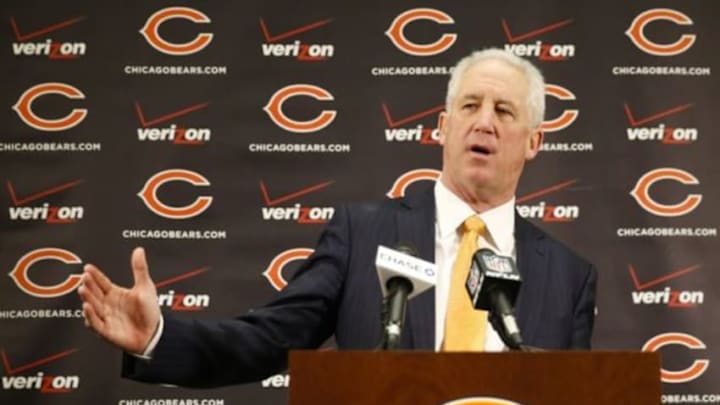 Jan 19, 2015; Lake Forest, IL, USA; New Chicago Bears head coach John Fox speaks during a press conference at Mugs Halas Auditorium. Mandatory Credit: Kamil Krzaczynski-USA TODAY Sports