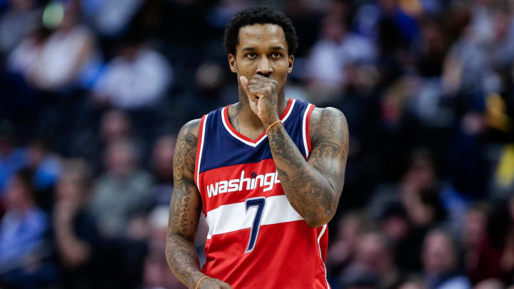 Mar 8, 2017; Denver, CO, USA; Washington Wizards guard Brandon Jennings (7) in the second quarter against the Denver Nuggets at the Pepsi Center. Mandatory Credit: Isaiah J. Downing-USA TODAY Sports