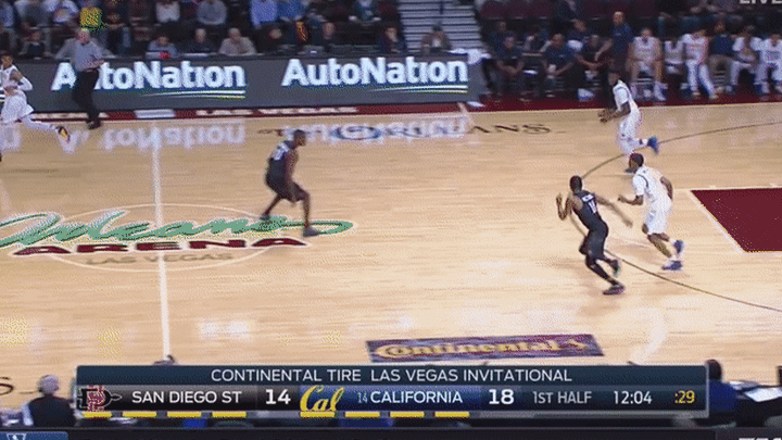 Cal vs San Diego State - Brown out of control drive, handling ability, high dribble on crossover