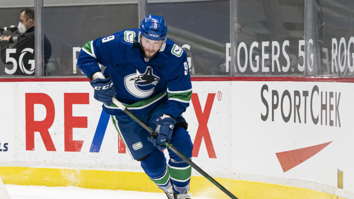 JT Miller of the Vancouver Canucks. (Photo by Rich Lam/Getty Images)
