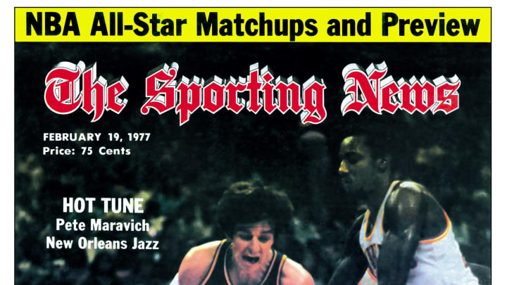 Hot Tune – Pete Maravich New Orleans Jazz . (Photo by Sporting News Archive/Sporting News via Getty Images)