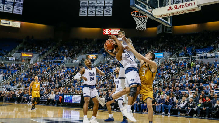 RENO, NEVADA – NOVEMBER 19: Trey Porter #15 of the Nevada Wolf Pack, Tre’Shawn Thurman #0 of the Nevada Wolf Pack and Zach Pirog #33 of the California Baptist Lancers go after a rebound ball after the California Baptist Lancers take a shot catch a rebound at Lawlor Events Center on November 19, 2018 in Reno, Nevada. (Photo by Jonathan Devich/Getty Images)
