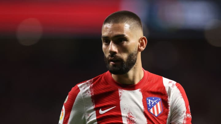 MADRID, SPAIN - MAY 08: Yannick Carrasco of Atletico de Madrid in action during the La Liga Santander match between Club Atletico de Madrid and Real Madrid CF at Estadio Wanda Metropolitano on May 08, 2022 in Madrid, Spain. (Photo by Gonzalo Arroyo Moreno/Getty Images)