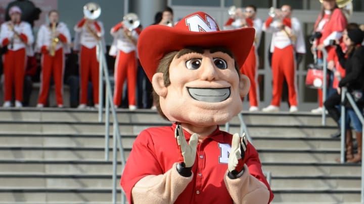 LINCOLN, NE - NOVEMBER 04: The mascot of the Nebraska Cornhuskers performs before the game against the Northwestern Wildcats at Memorial Stadium on November 4, 2017 in Lincoln, Nebraska. (Photo by Steven Branscombe/Getty Images)