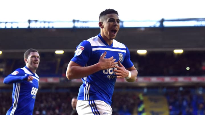 BIRMINGHAM, ENGLAND - FEBRUARY 02: Che Adams of Birmingham City celebrates after he scores a penalty during the Sky Bet Championship between Birmingham City and Nottingham Forest at St Andrew's Trillion Trophy Stadium on February 02, 2019 in Birmingham, England. (Photo by Nathan Stirk/Getty Images)